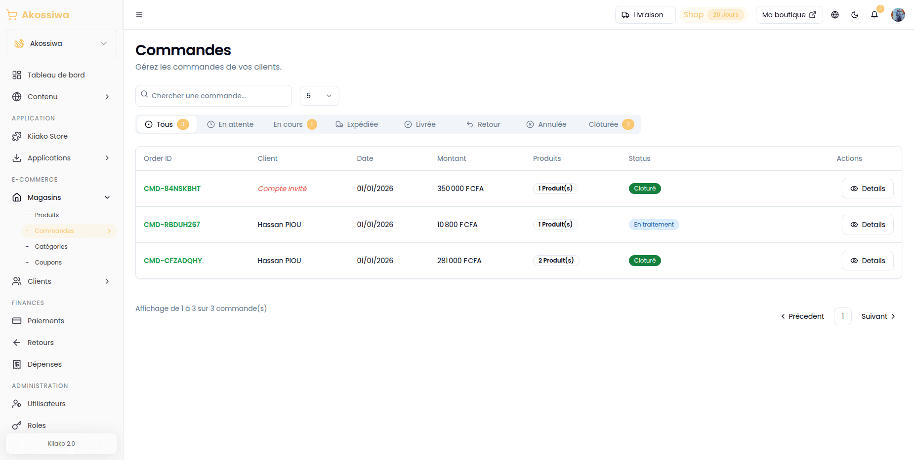 Configurer votre adresse